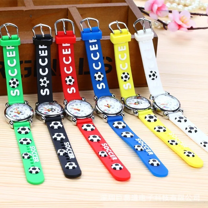 

3D Jelly Football Whistle Kids Watch Boys Student Sports Wristwatch Cartoon Electronic Children's Watches Gift Quartz Clock