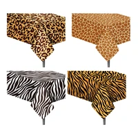 130220cm disposable zebra leopard tiger giraffe wild one happy birthday tablecloth kids baby shower party decoration tablecover