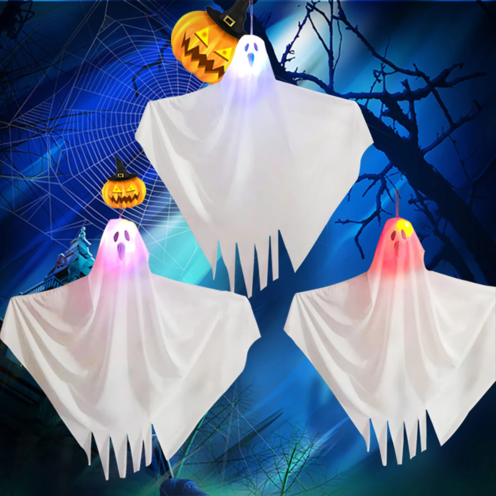 

6 Pieces Halloween Hanging Ghosts Glow In The Dark