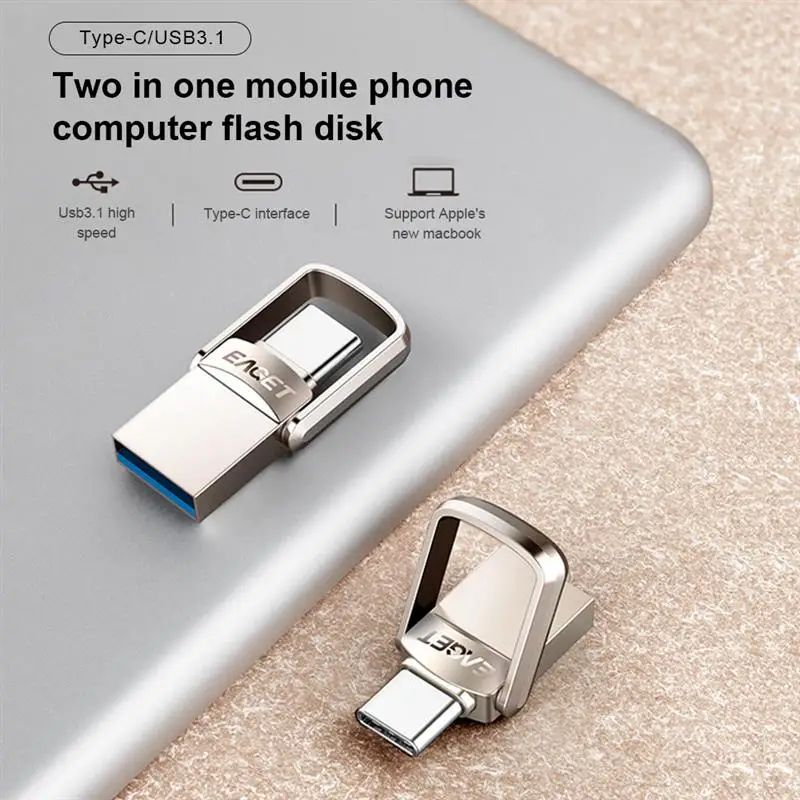 Флеш накопитель EAGET CU20 OTG USB Type C флеш 128 ГБ 64 32 высокоскоростной 3 0 для телефона