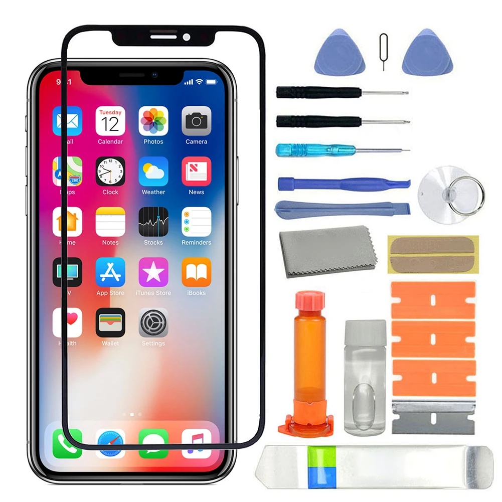 Полный комплект Замена передний Внешний стеклянный объектив со стороны экрана