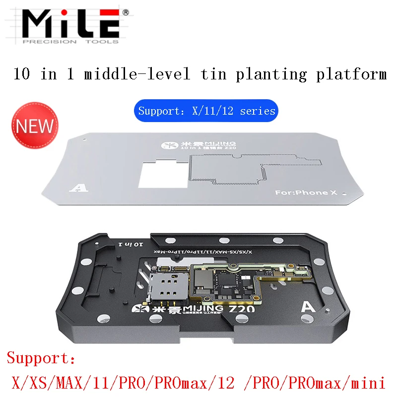 

MiJing Z20 10 in 1 Middle Layer Reballing Platform For iPhone X/XS/XSMax/11/11 Pro/11 Pro Max/12mini/12/12 Pro/12 Pro Max Repair
