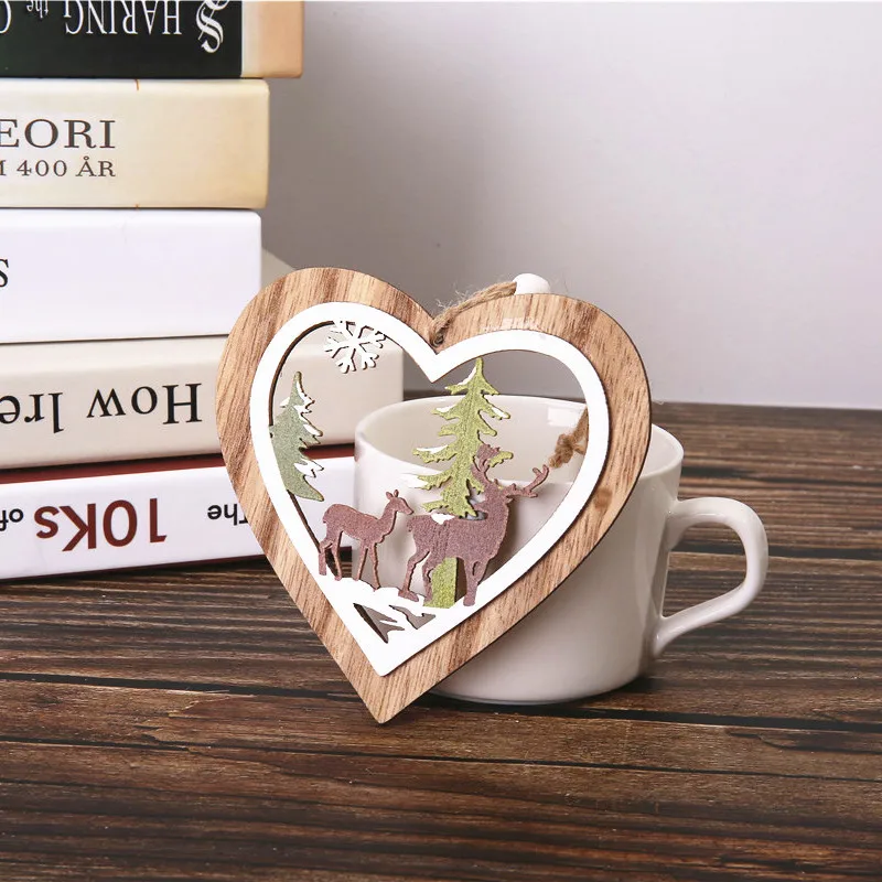 Полые тисненые Окрашенные рождественские Деревянная Рождественская елка