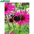 Картина AZQSD по номерам Цветок бабочка Акриловая картина маслом по номерам животное без рамки украшение стены искусства Diy подарок