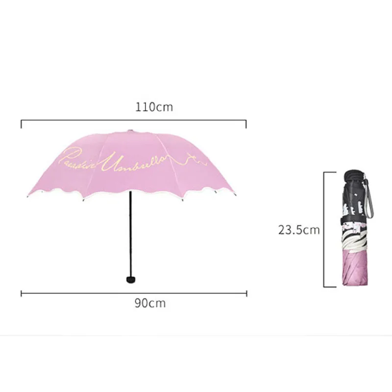 Складной Зонтик Для женщин дорожный анти УФ ветрозащитный дождевой цветок модиш