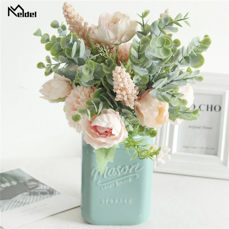 Шелковый Пион Meldel шарик на удачу искусственный цветок украшение для дома