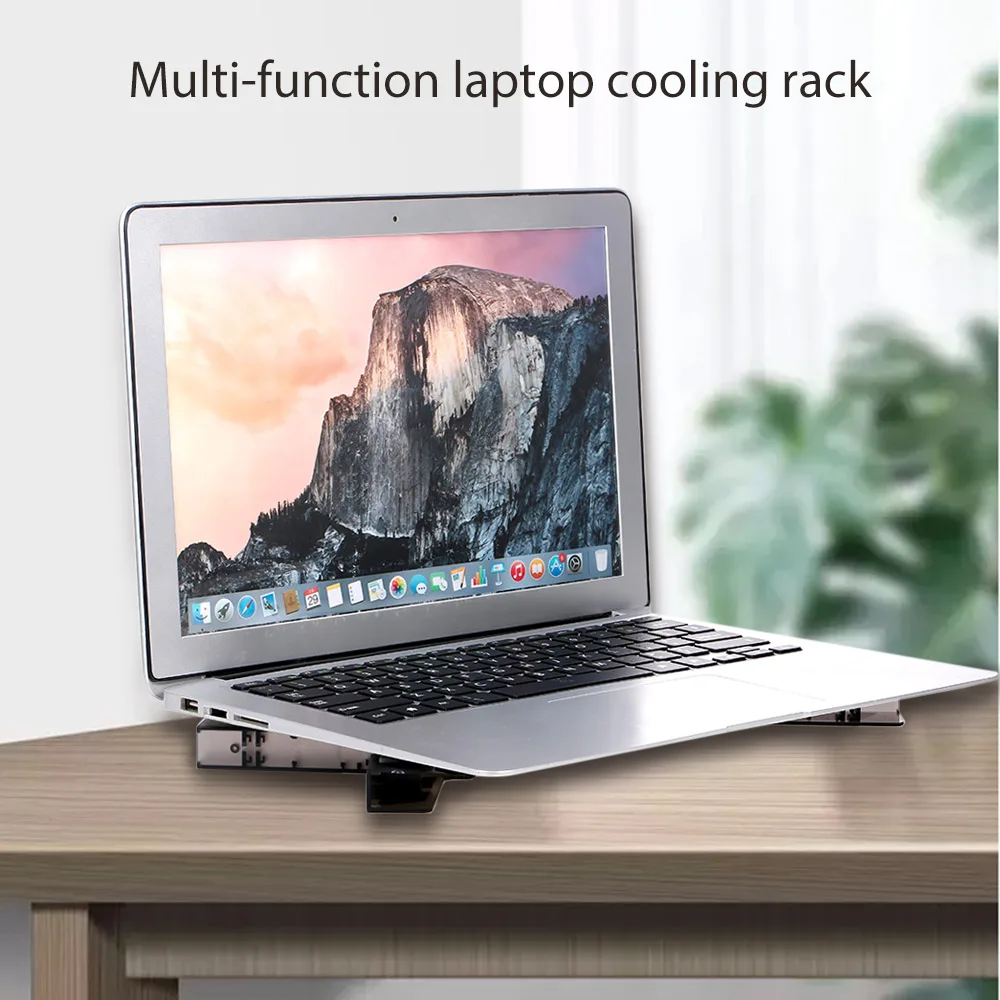 

DR-2009A Laptop Cooling Stand USB Powered Cooler Rack Portable Dual-Fan Design Folding Cooling Fan With Non-Slip Pads