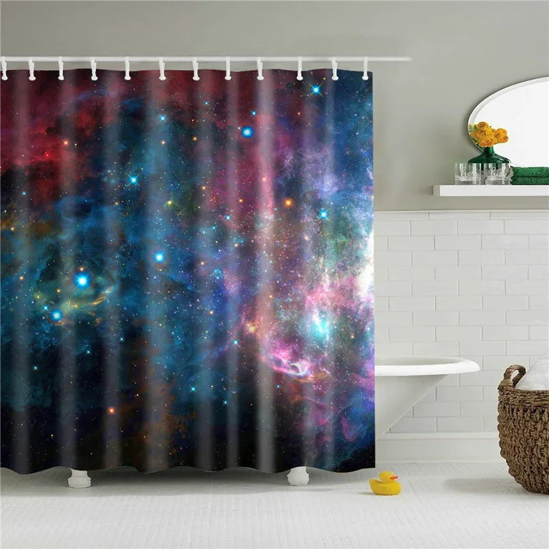 Universe Galaxy занавески для душа подвесные занавески Psychedelic водонепроницаемый полиэстер Шторка для ванной Boho домашний декор с крючками