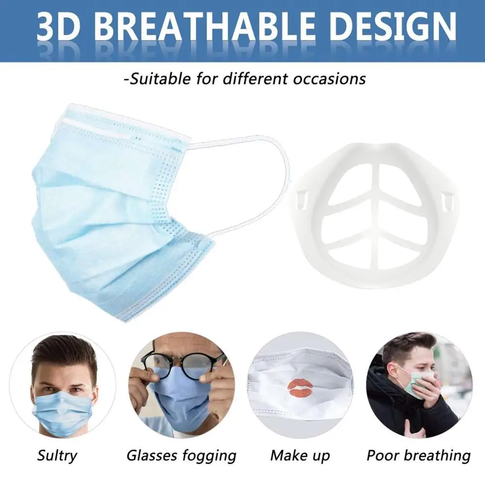 

10Pcs 3D Mask Bracket Lipstick Protection Breathable Lipstick Stand Breathable Space Increase Nose Mask Bracket For Kids Adults