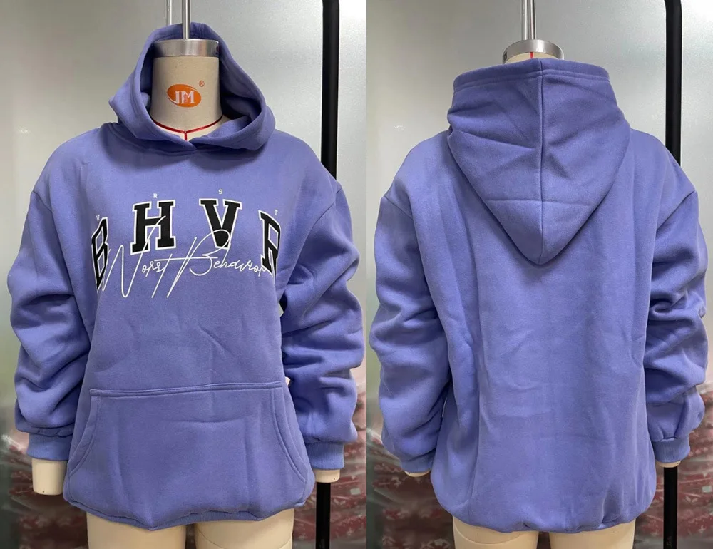 

Letters Print Vintage Thick Warm Oversized Hoodie Women Sweatshirt Women Winter Tops Pullovers New Brand Fashion Clothes