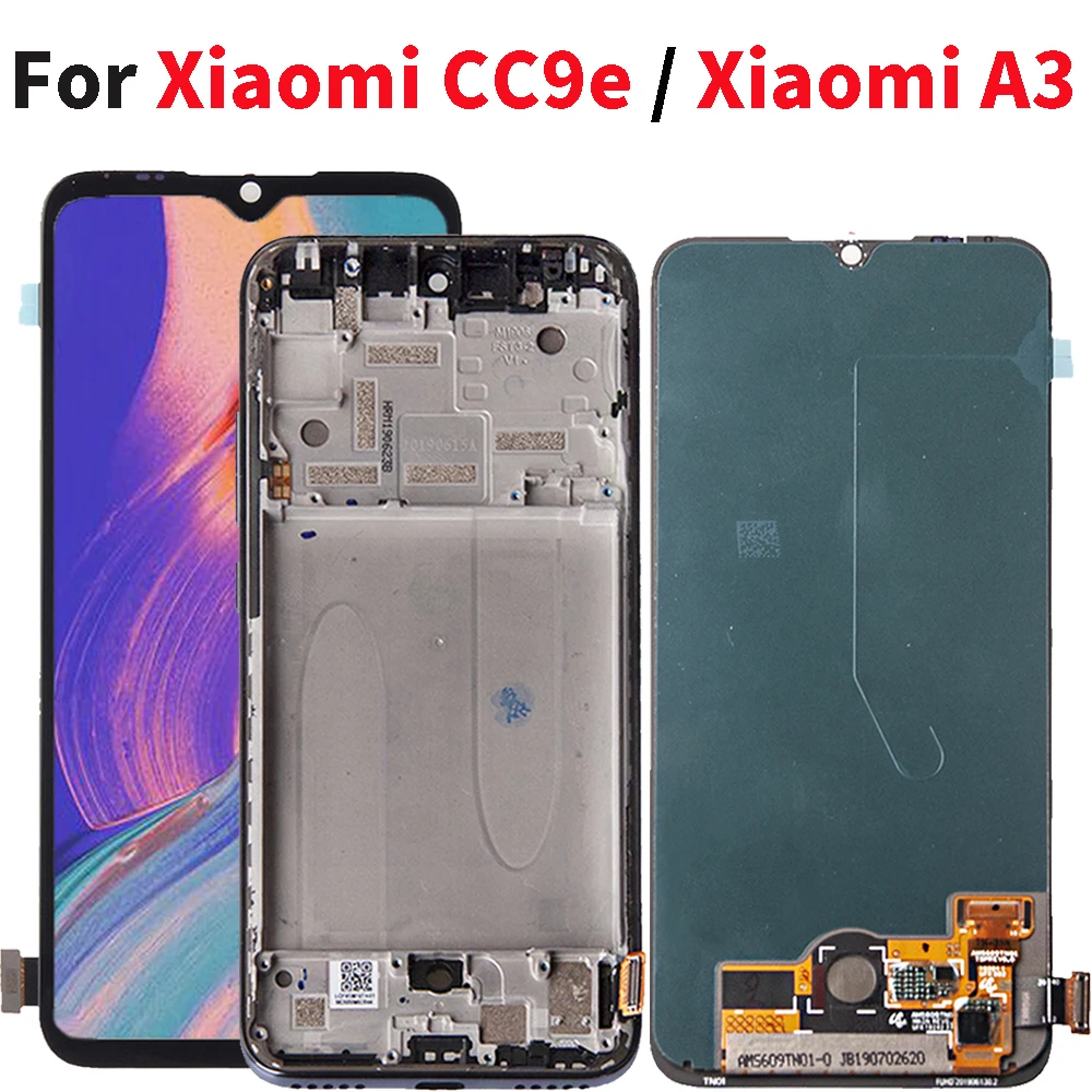 Amoled для Xiaomi CC9E дисплей кодирующий преобразователь сенсорного экрана в сборе с
