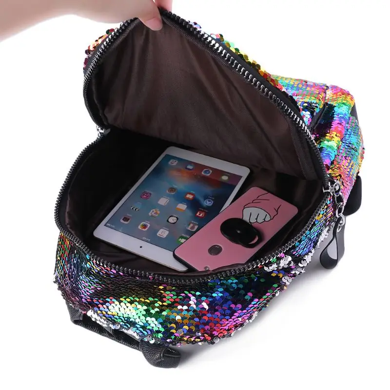 

Women Girls Sequins Backpack Glitter Casual Daypack School Travel Rucksack Shoulder Bag H8WD