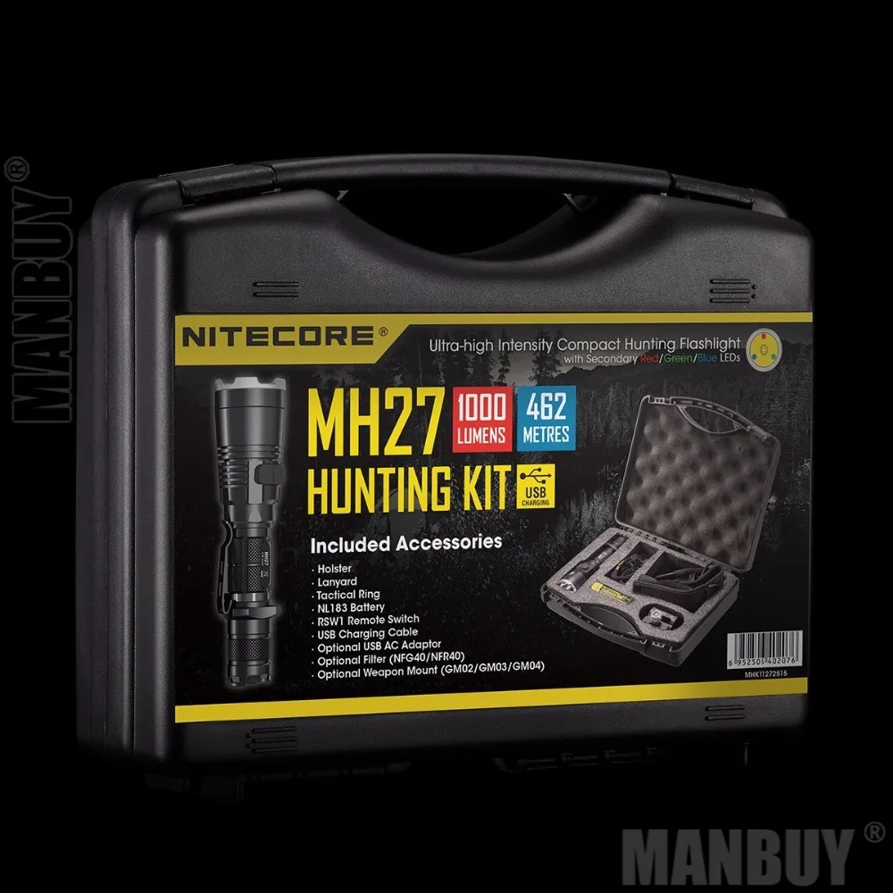 2021 NITECORE 1000 люмен 4xleds светильник CREE XP L HI V3 MH27 Охотничий комплект Шестерни