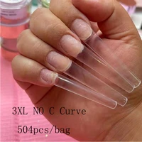 504pcsbag 3xl coffin false nail tips no c curve tips half cover extra long press on nails salon designed for