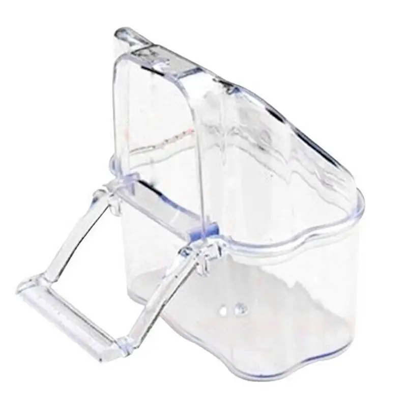 

Plastic Bird Parrot Feeder Hanging Feeding Tray Box Parrots Perch Stand Cage Feeding Tools Splash Proof Bird Feeders Supplies