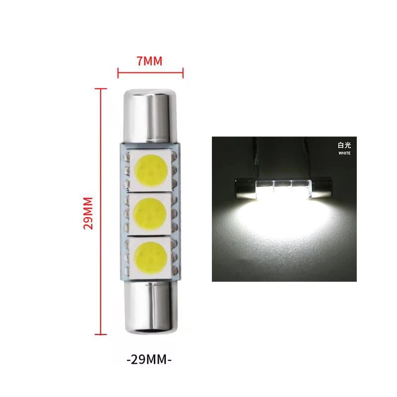 

10x Автомобильная внутренняя Светодиодная лампа Festoon C5W C10W 29/31 мм Автомобильная купольная лампа, солнцезащитный козырек, зеркало для туалетного столика, светильник двойной наконечник, 12 В