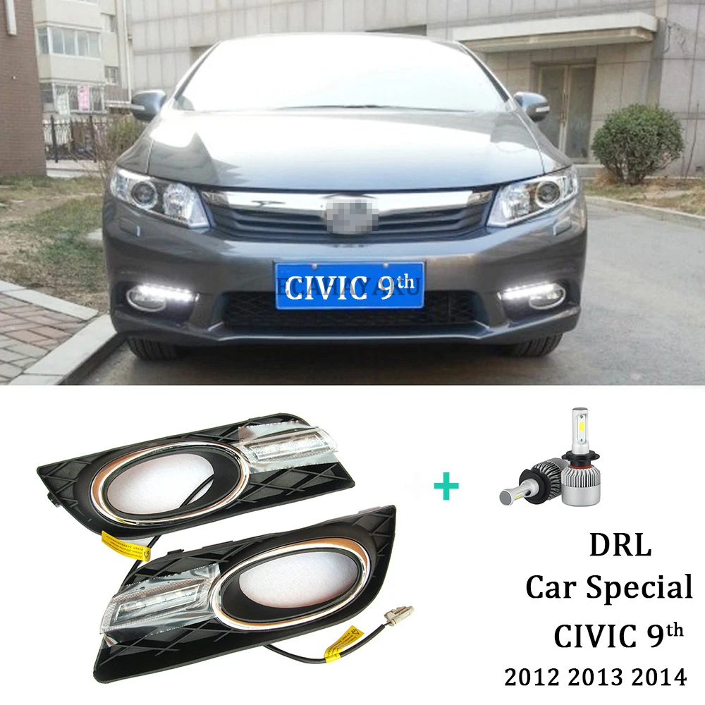 ECAHAYAKU светодиодный DRL Габаритные огни 12В с дальним светом 9005 задний фонарь для Honda