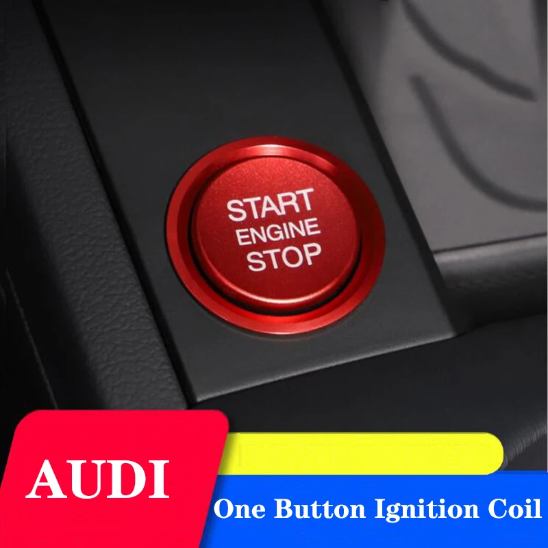 

Car Styling Sticker Accessories Ring Auto Engine Start Stop Button Cover Case For Audi A6 B8 A6L Q5 Q7 8R A4L A5 C7 B9 A7 A8L BT