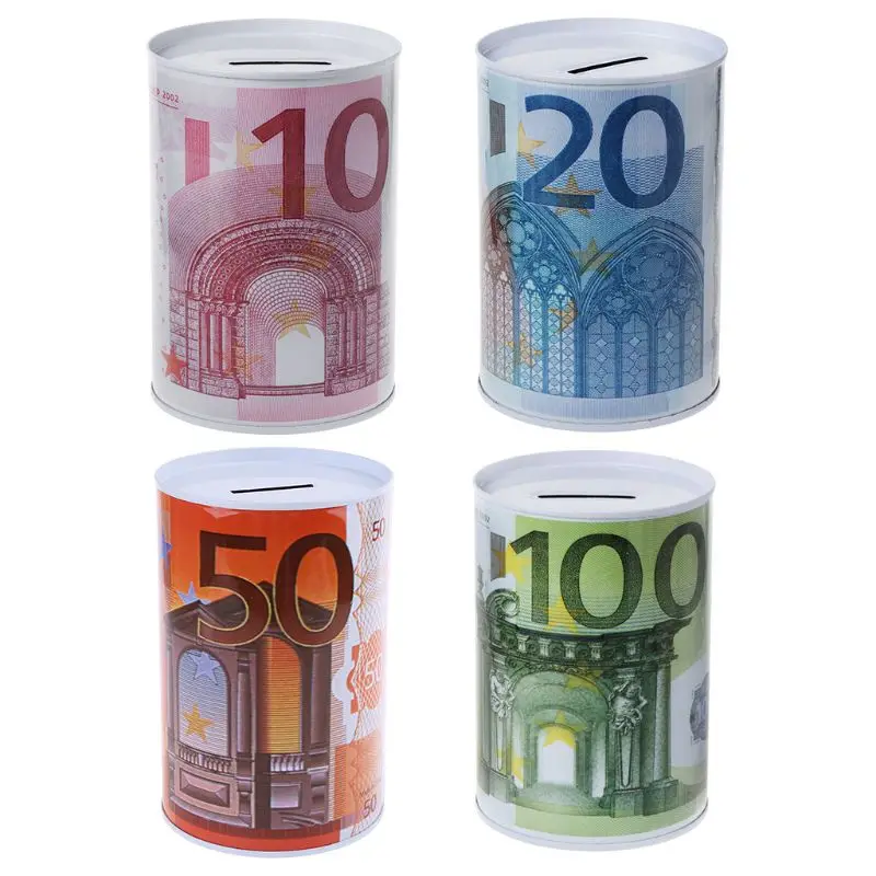 Креативная копилка с металлическим цилиндром в виде доллара евро для экономии