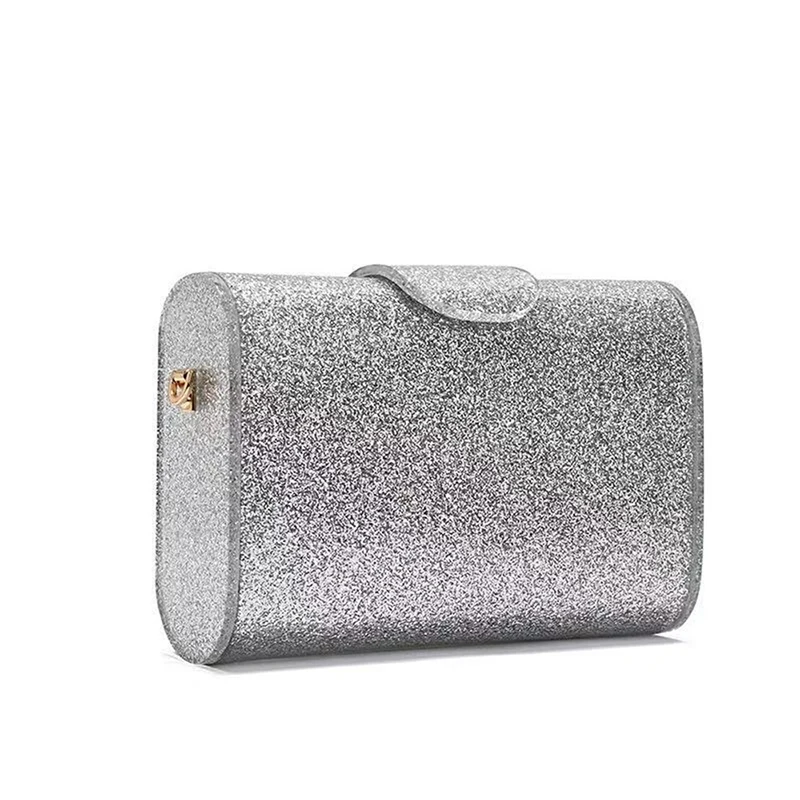 

Fashion Luxury Woman Handbag Acrylic Clutch Purse Evening Bag Designer Silver Glitter Party Wallet Chain Shoulder Crossbody Bags