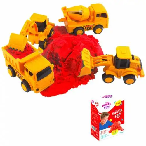 

Набор строительной машины + красный кинетический песок + грузовик + колесный экскаватор + Бетономешалка + погрузчик, качественные игрушки, сч...