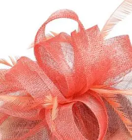 coral СТИЛЬ sinamay roses marron чародей головные уборы церковные Свадебные Элегантные Свадебные вечерние аксессуары для волос Коктейльные шляпы - Цвет: coral
