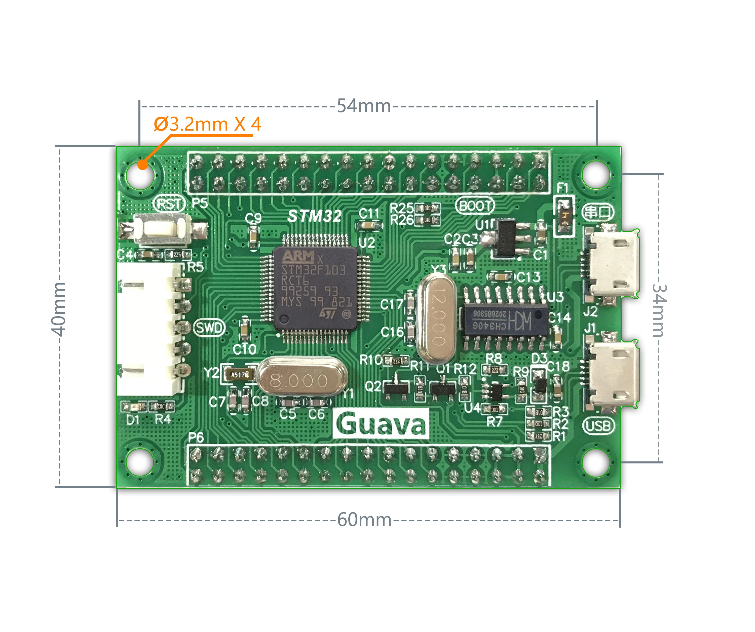 

STM32F103RCT6 minimum system board STM32F103RCT6 development board core board SWD simulation download
