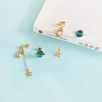 2020 new womens earrings fashion charm goldne silver colour heart star moon womens earrings trendy jewelry