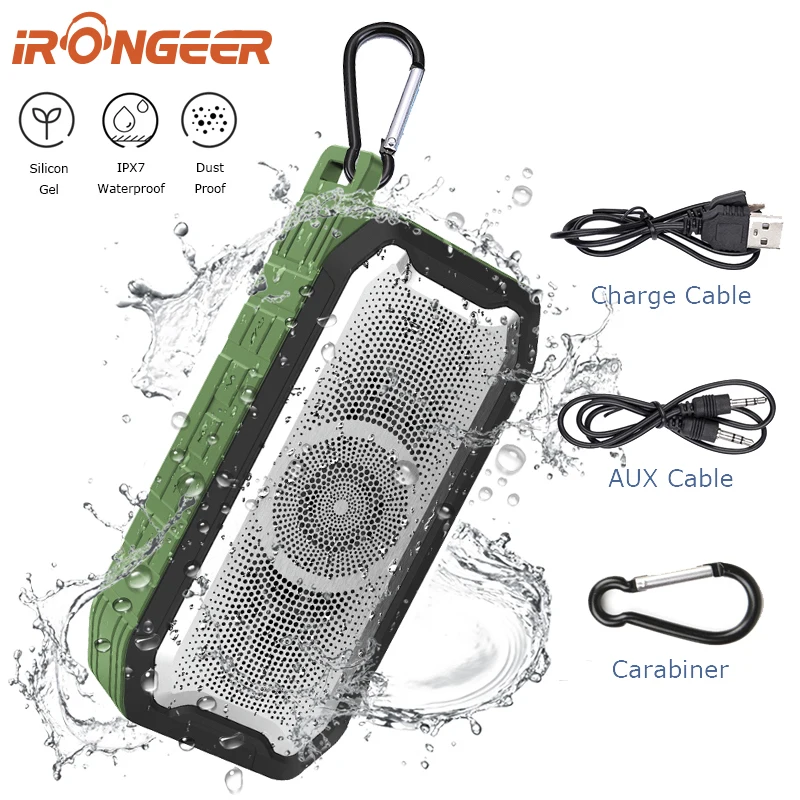 Водонепроницаемый Bluetooth динамик Портативный Бас Сабвуфер Открытый USB s Fm радио AUX