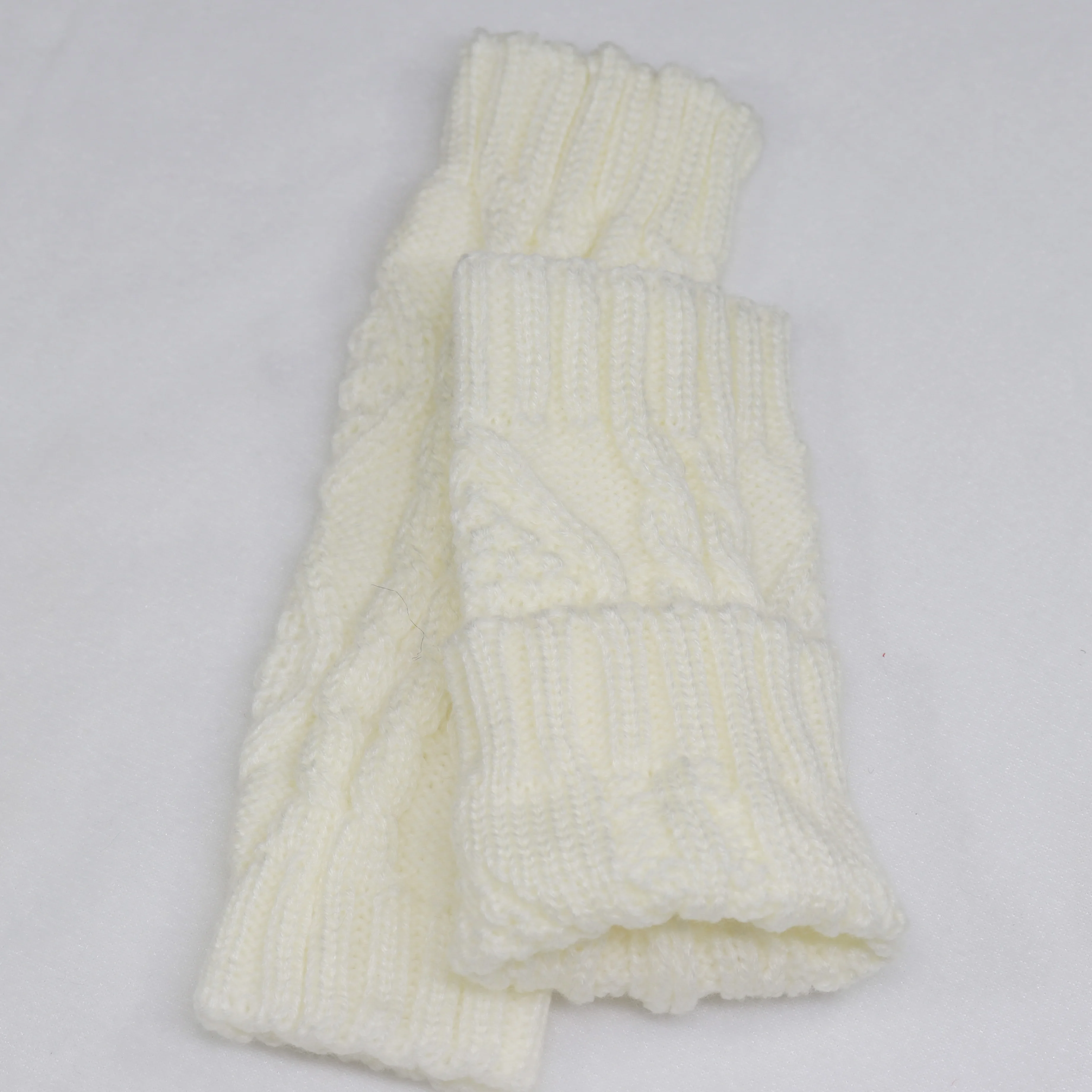 Women's Half Finger Gloves Diamond Rhombus Warm Gloves in autumn and winter Thickened knitted gloves