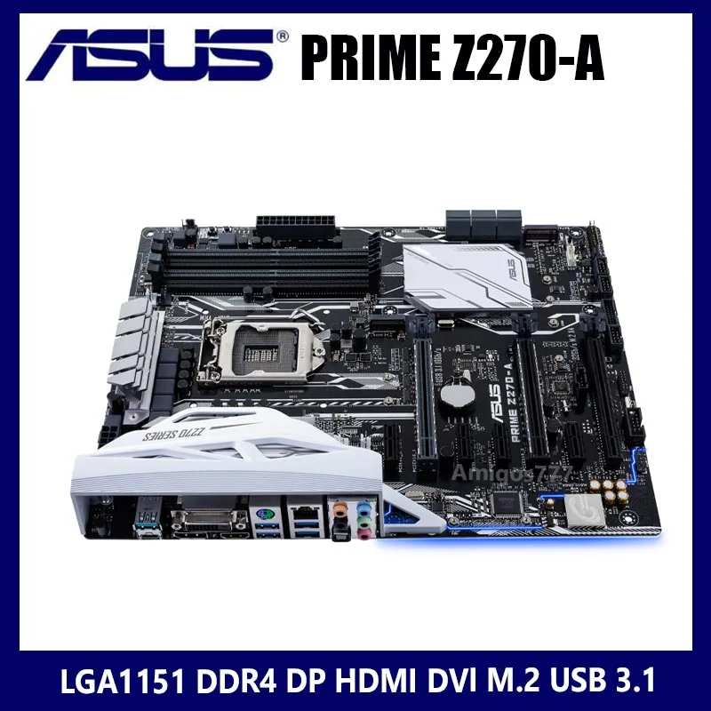 Verkaufen LGA 1151 Asus PRIME Z270-A Motherboard DDR4 PCI-E 3,0 DDR4 3733(OC) M.2 HDMI-Kompatibel Desktop Z270 Placa-Mãe ATX Verwendet