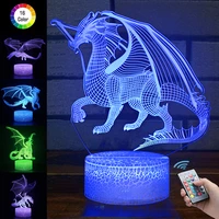 16 color remote and touch control 3d dinosaur led night light dragon led table desk lamp for kids birthday gift bedroom decor