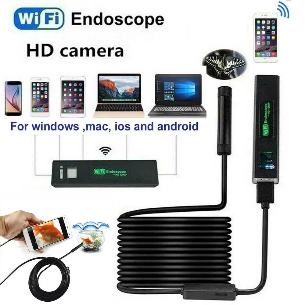 

Эндоскоп Pripaso, водонепроницаемая HD-камера, Wi-Fi, 8 светодиодов, для смартфонов iPhone, Android, IOS