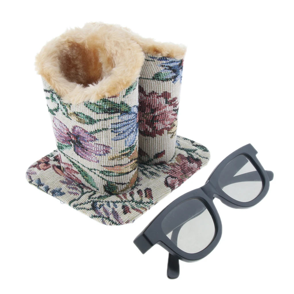 Двойная головка с плюшевой подкладкой вертикальная подставка под очки держатель