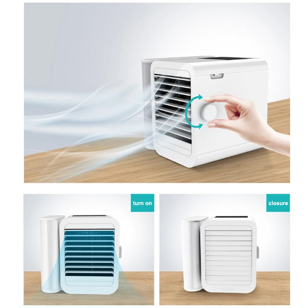 

6W 1000ml Water Capacity Mini Air Conditioner Touch-Screen 99-speed Adjustment Energy Saving Timing Cooling Fan