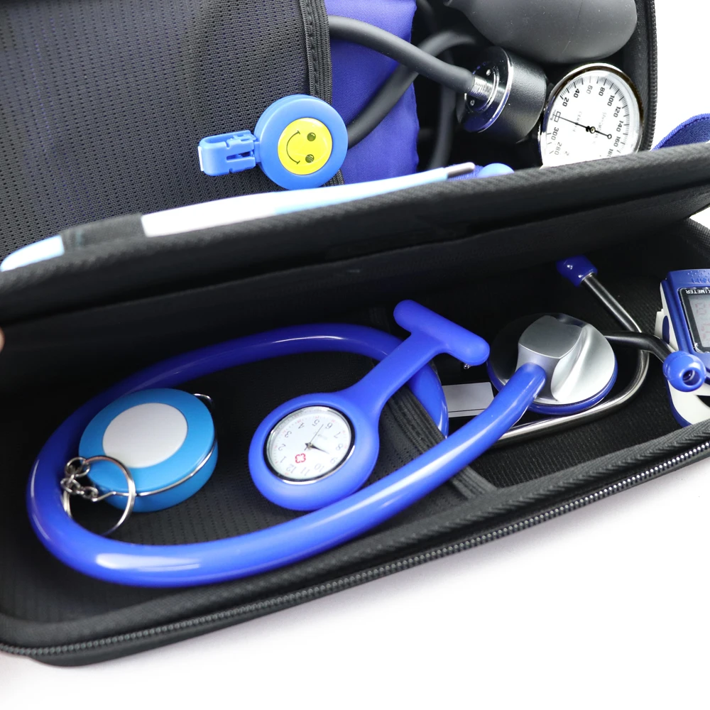 12PCS Set Medical Storage Kit Health Bag Pouch and Stethoscope Manometer Reflex Hammer First Aid Tourniquet Penlight Thermometer | Красота и