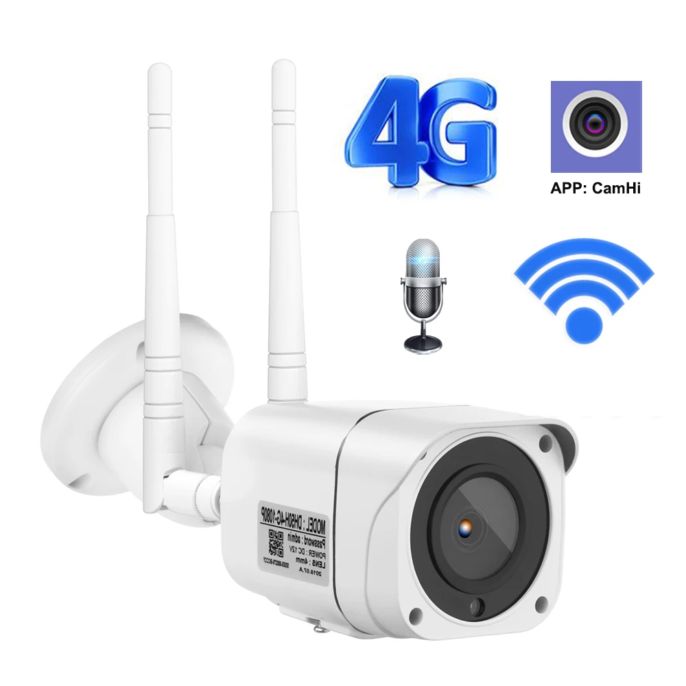 

Беспроводная наружная цилиндрическая IP-камера видеонаблюдения 3G 4G WIFI 1080P GSM P2P H.264 Onvif APP CamHi