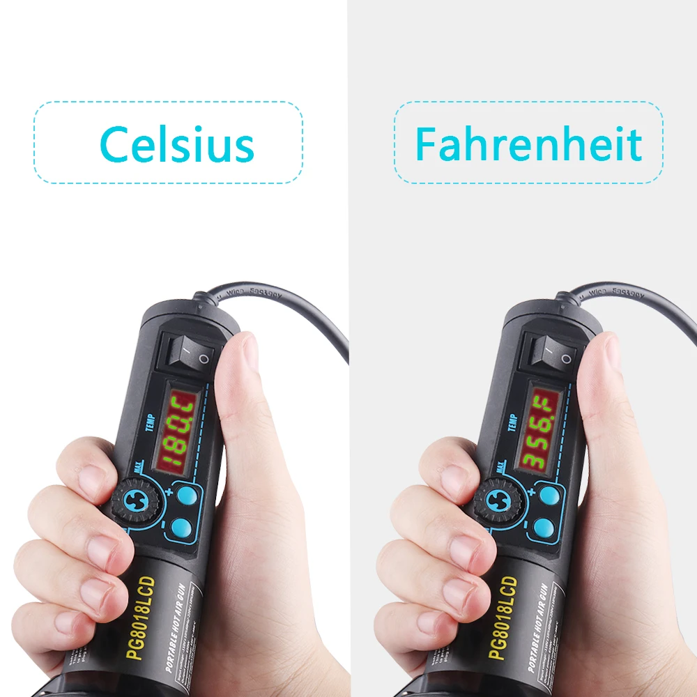 EU220V/US110V 650W 8108LCD Регулируемая электронная Тепловая пушка паяльная станция для