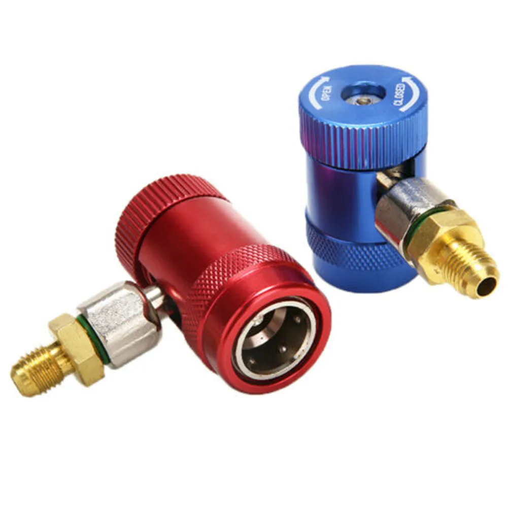 

2PCS Car Air Conditioning Quick Coupler Connector Adapter Fittings High Low Side R1234YF 12mm Fluoride Converter Fitting