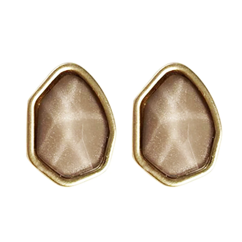 

S925 needle Vintage Jewelry Stud Earrings Popular Design Metall Alloy With Irregular Resin Earrings For Girls Lady Gifts