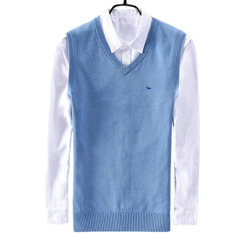 Мужской трикотажный свитер однотонные повседневные облегающие хлопковые