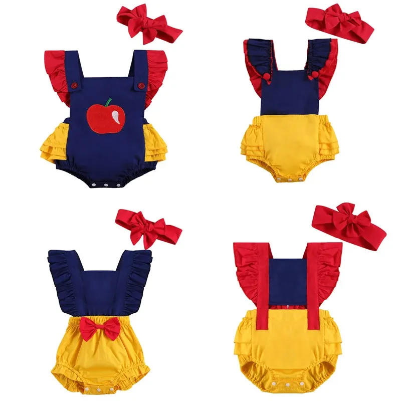 

Одежда для новорожденных девочек, комплект из 2 предметов с милой кружевной оборкой, с рукавами-крылышками; С бантом и вырезом на спине; Комб...