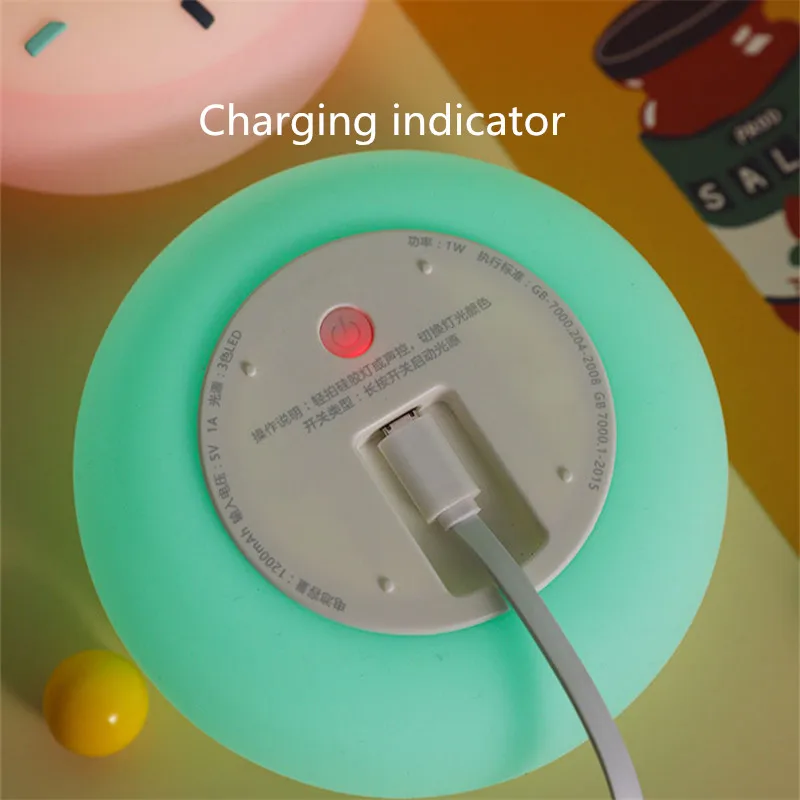 

LED Girl Donut Silicone Night Light Cute Cartoon USB Charging Voice Control Patting Toning Atmosphere Light Girl Gift Decoration