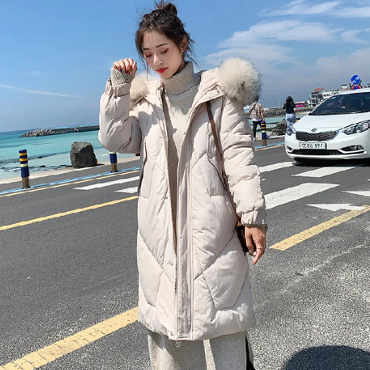 Женское корейское зимнее пальто стиль новый средней длины свободная и плюс