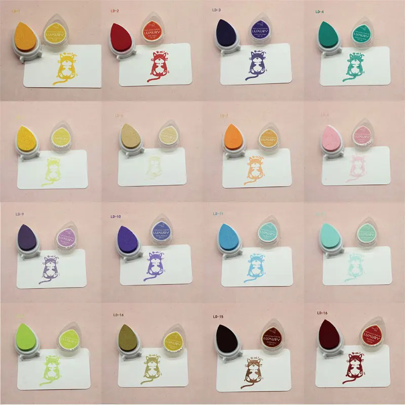 40 colors ink pads for rubber stamps water-drop shape stamp ink fast-drying Stamp pigment ink pad for DIY Scrapbooking Decor