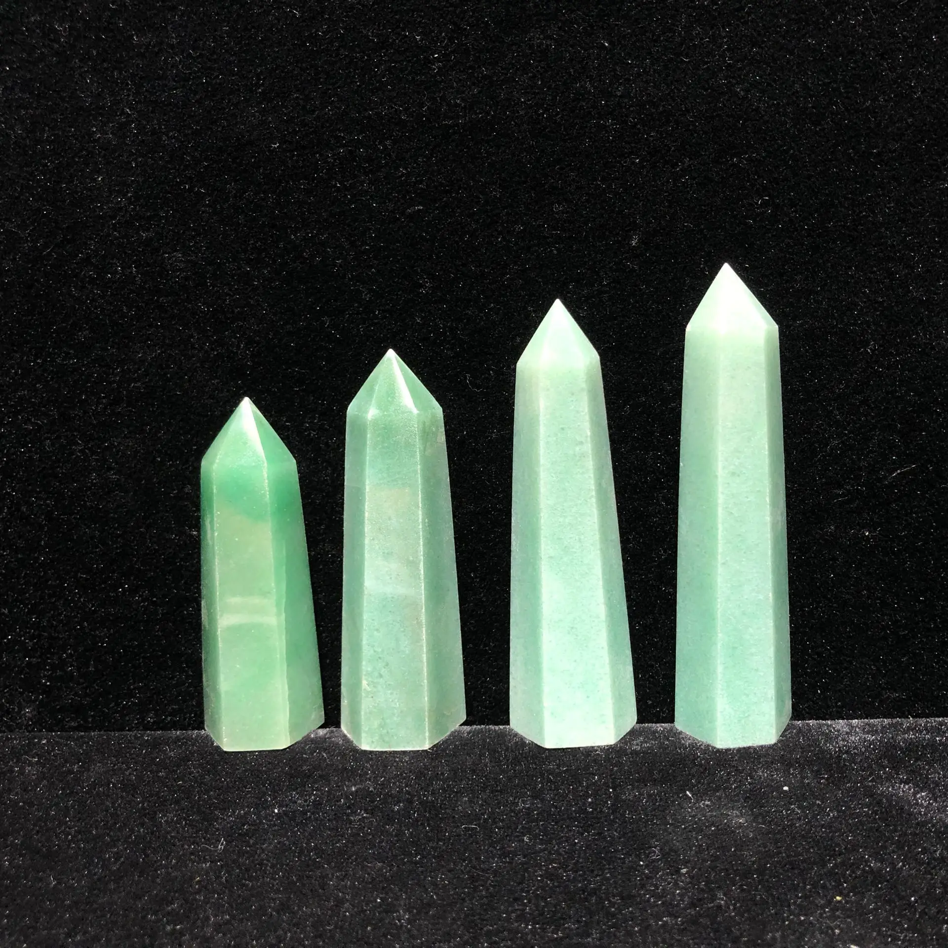 

Натуральный зеленый авантюрин, ручная полировка, шестигранная точка, часы, Исцеляющие искусственные элементы