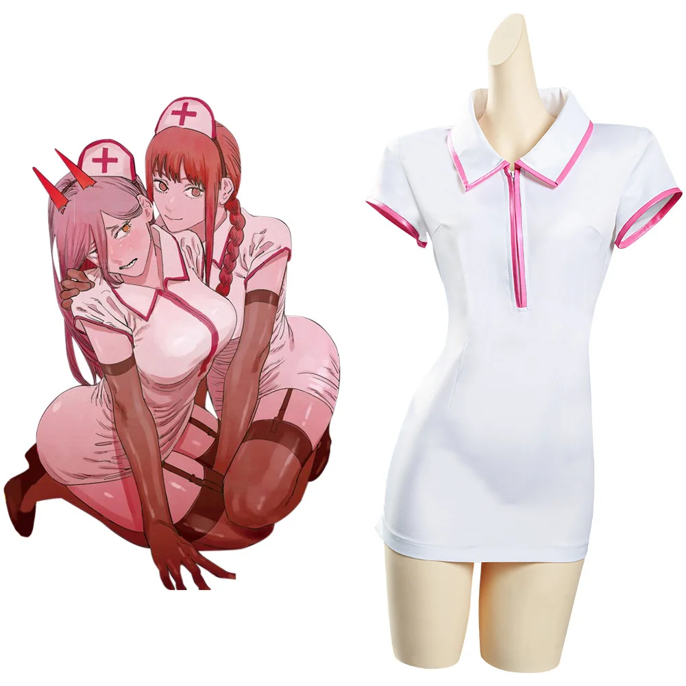 

Chainsaw Man Makima/Power Nurse Uniform Cosplay Costume Outfits Halloween Carnival Suit