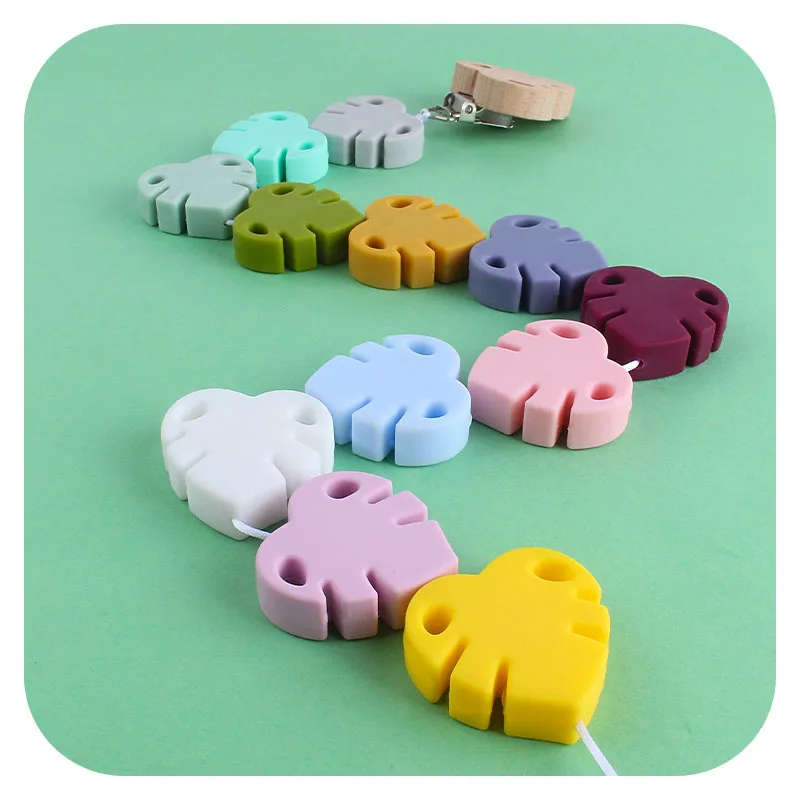 5 шт. Силиконовые Прорезыватели для зубов в форме листьев |