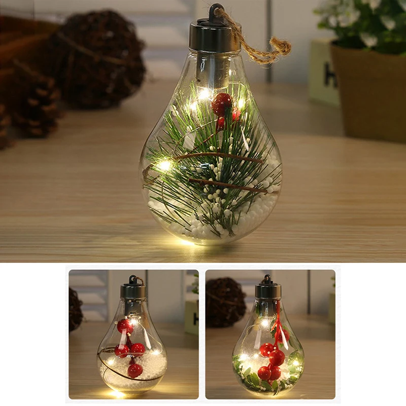 

Clear LED Light Ball Baubles Sphere Fillable Christmas Tree Ornament Xmas Deco