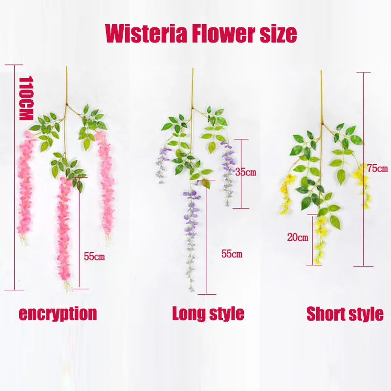 12 шт./лот цветы из глицинии садовое украшение для дома искусственные растения